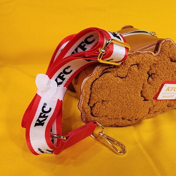 Loungefly KFC Fried Chicken Drumstick Sherpa Crossbody Bag Fast Food NEW - Picture 9 of 12